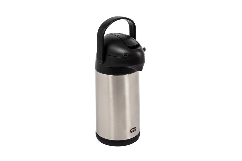 Addis Conference Pump Pot Catering Hotel Travel Dining Commercial Business Vacuum 3 Litre Stainless SteelBlack SilverChrome517465