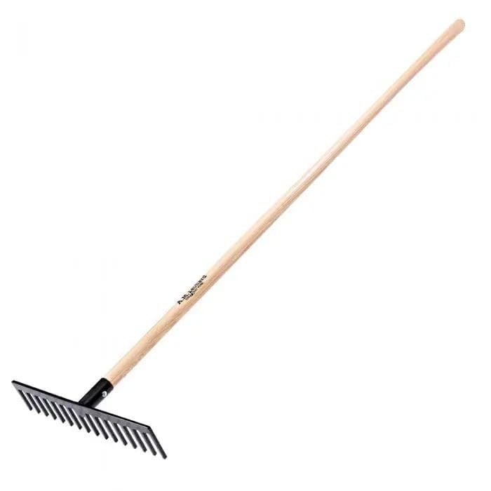 Garden Tool Set 3 Pcs Soil Leveling Rake Fork Leaf Collector Wooden Handles - Image 2