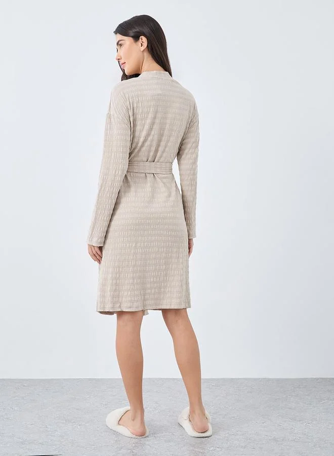 Styli Styli Textured Jersey Broad Edge Robe
