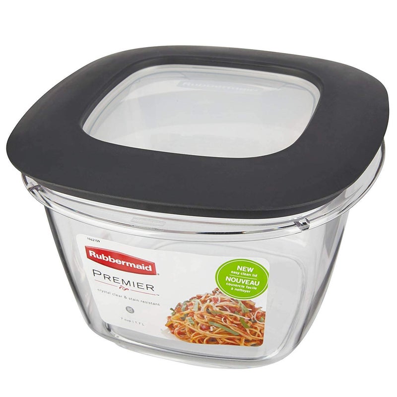 رابر ميد Rubbermaid Premier Easy Find Find Lids 7-Cup Prep and Food Storage Container Gray | BPA Free and Stain Resistant - Image 3