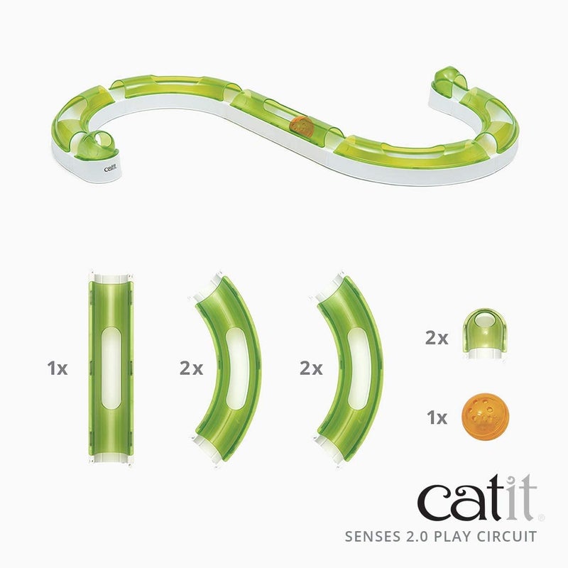Catit Senses 2.0 Play Circuit Interactive Cat Toy - 8-Piece Closed-Track Ball Toy for All Breed Sizes - Image 3