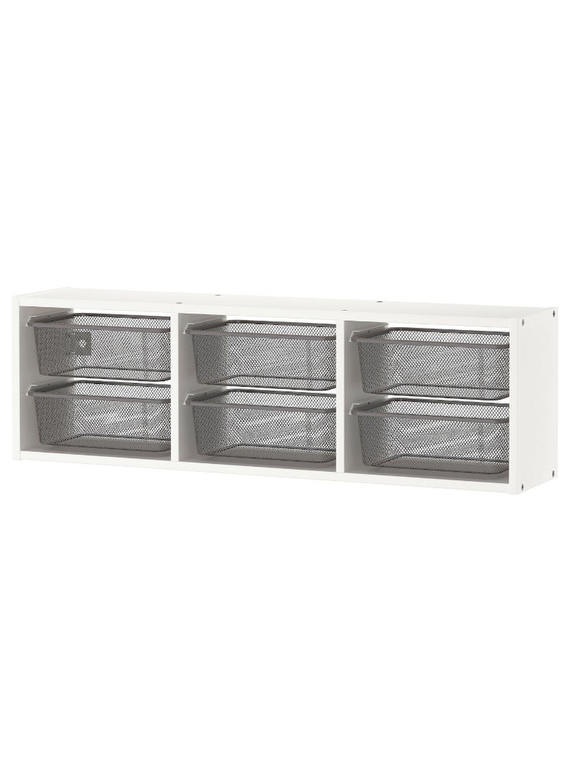 Trofast Wall Storage, White & Dark Grey, 99X21X30 Cm 