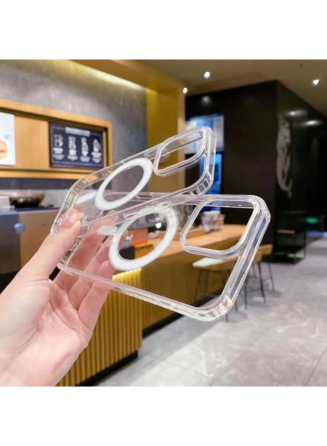 S-TOP Case For iPhone 16 Pro Max Large Hole Camera MagSafe Magnetic Clear Acrylic TPU Case - Image 5