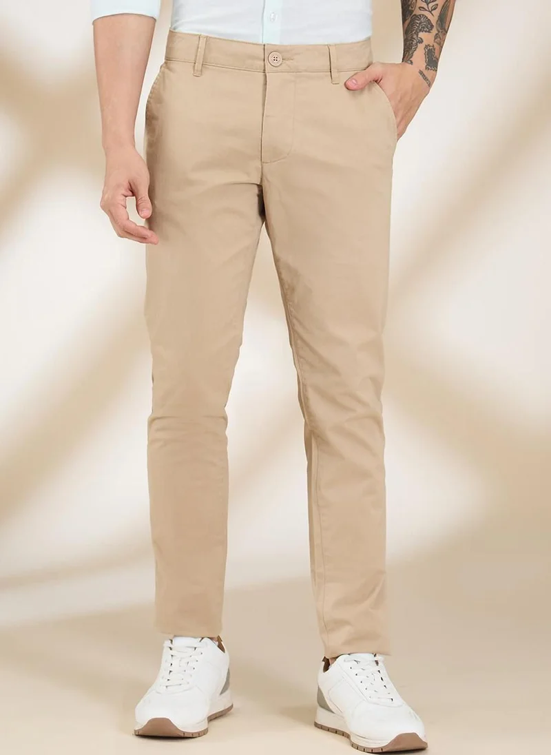Men Slim Fit Mid-Rise Regular Trouser