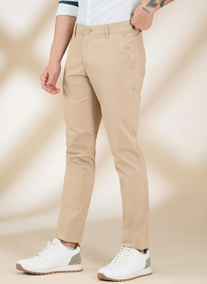 Being Human KHAKI Men Slim Fit Mid-Rise Regular Trouser for Men | Best Price UAE