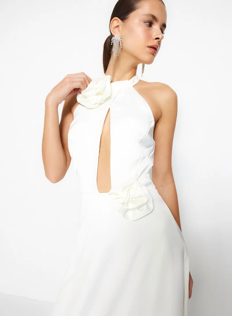 trendyol Halter Neck Skater Bridal Dress