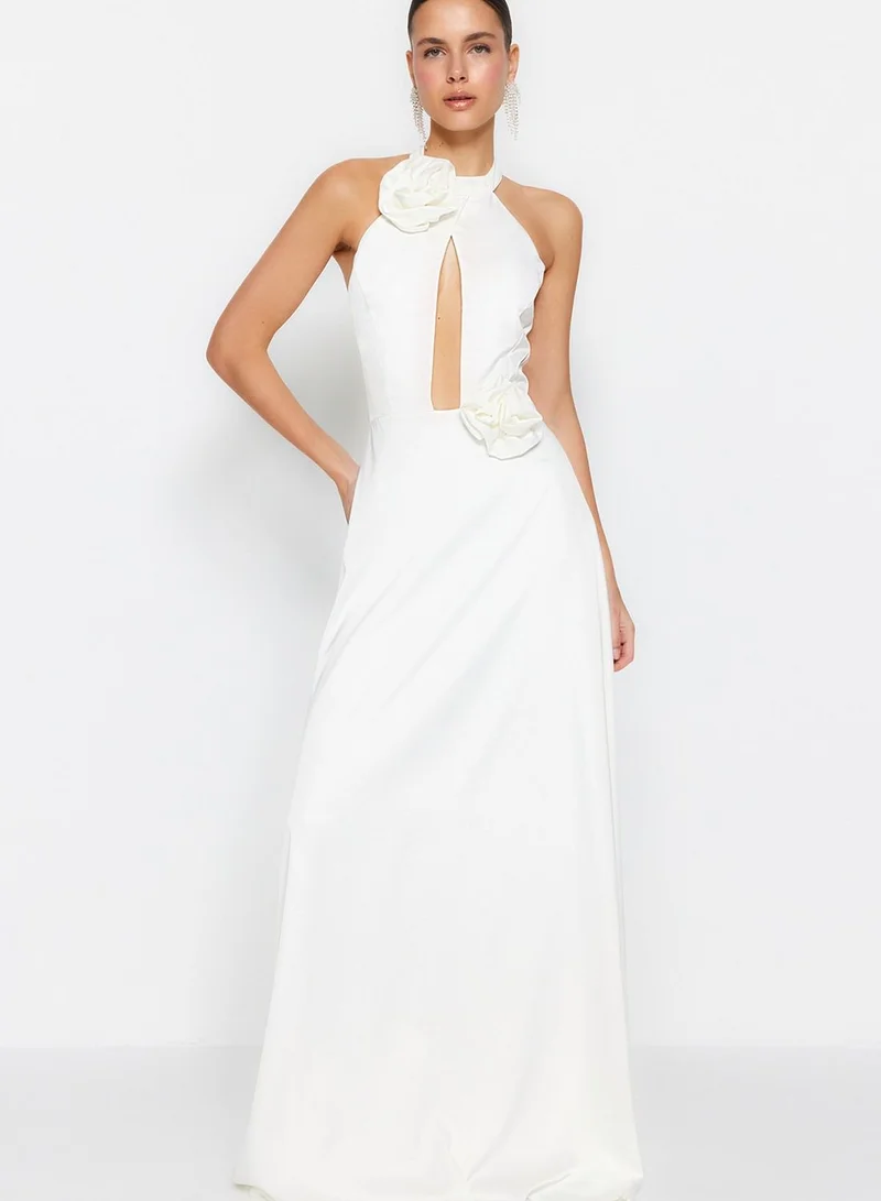 trendyol Halter Neck Skater Bridal Dress