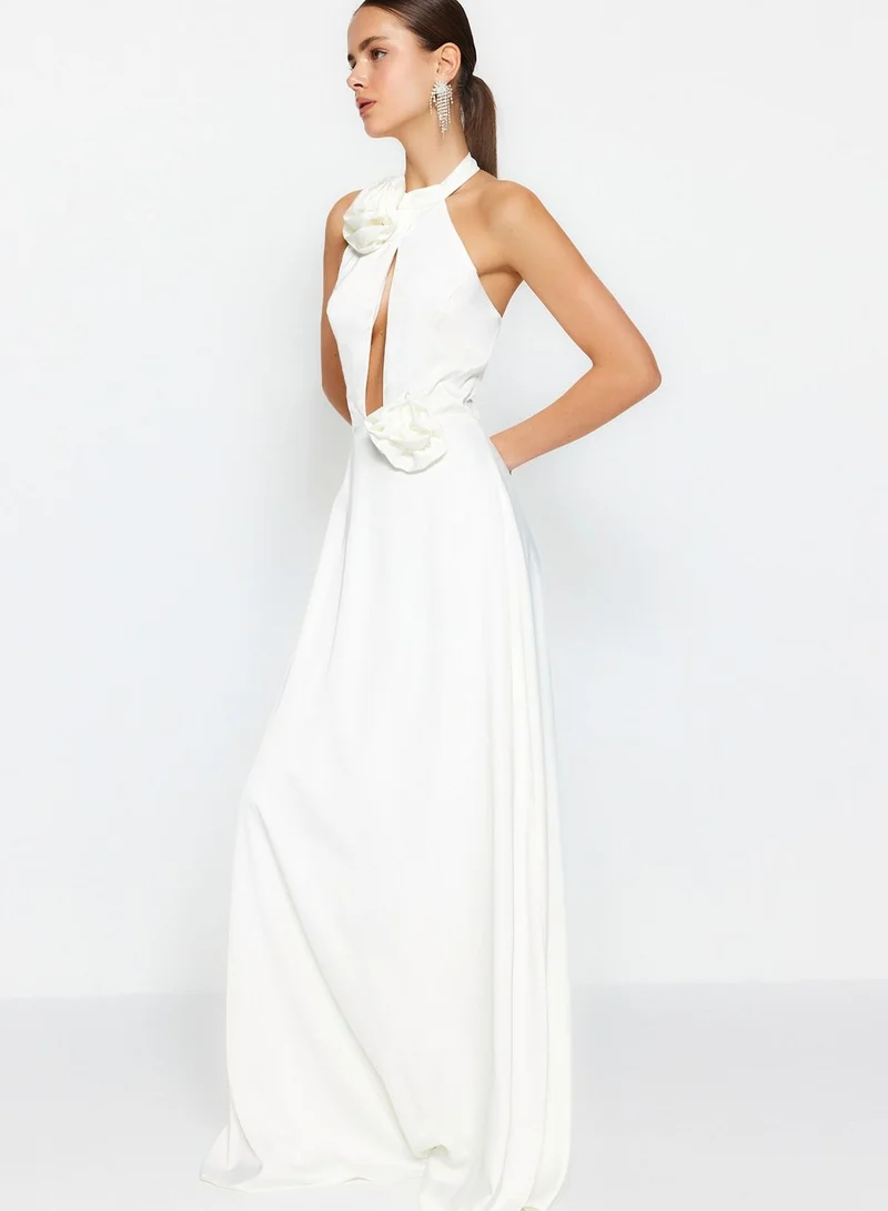 trendyol Halter Neck Skater Bridal Dress
