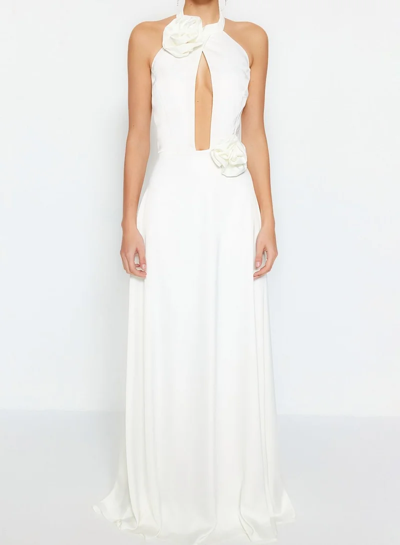 trendyol Halter Neck Skater Bridal Dress