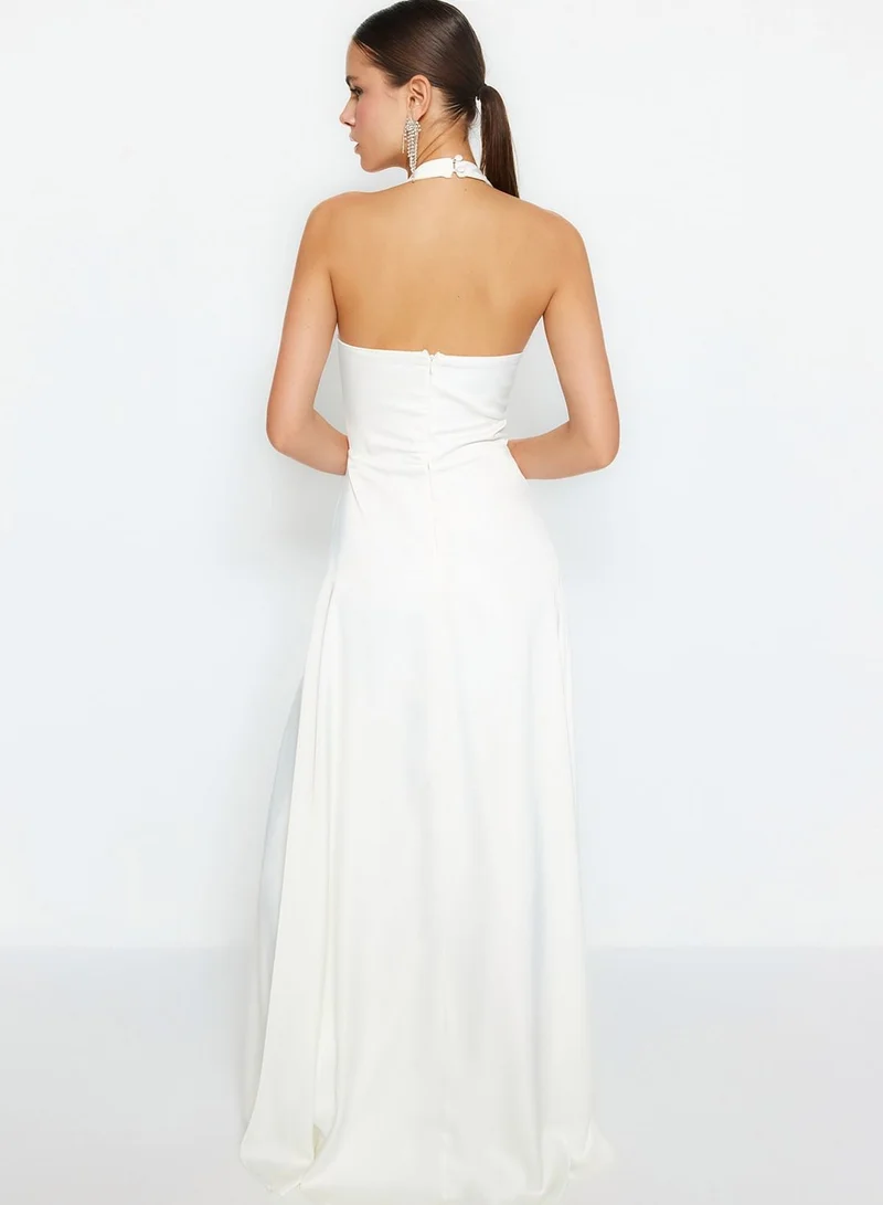 trendyol Halter Neck Skater Bridal Dress