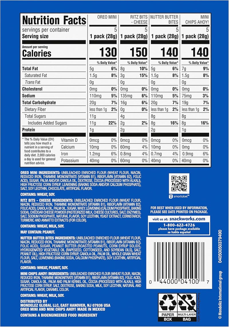 Nabisco Variety Pack Classic Mix - 20 Snack Packs - Image 2