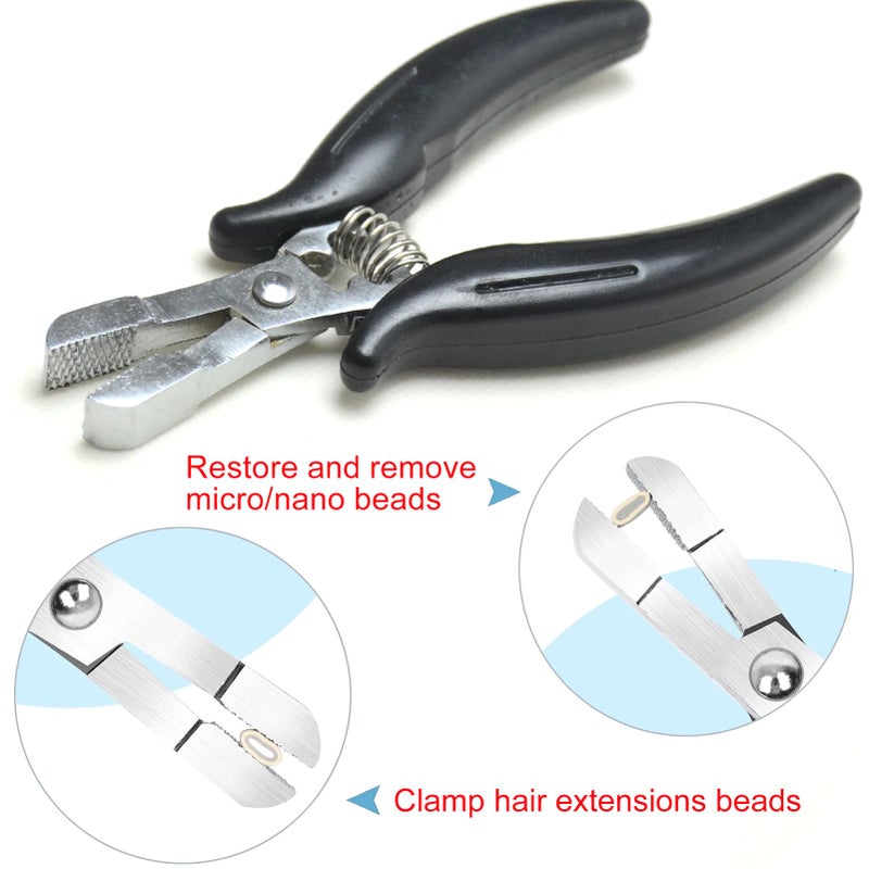 BLUPLE Fusion Bond Crusher Tool for Keratin Hair Extensions Pliers for Micro Rings Beads, Black Hair Extensions opener and Removal Tool, Professional Hair Extension Tool (1pc Black) - Image 2