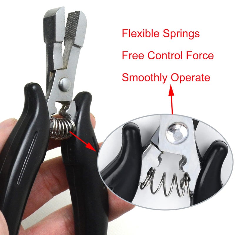 BLUPLE Fusion Bond Crusher Tool for Keratin Hair Extensions Pliers for Micro Rings Beads, Black Hair Extensions opener and Removal Tool, Professional Hair Extension Tool (1pc Black) - Image 3