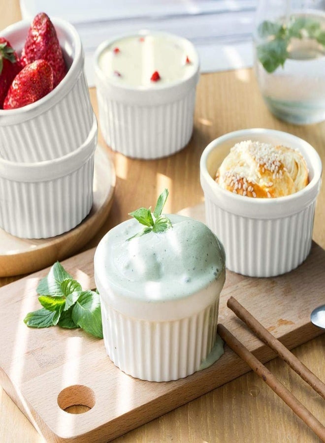 AKDC Lawei - Set Of 12 Porcelain Souffle Cups Muffin Cupcakes Pudding 3.5" - Image 2