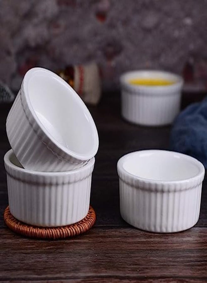 AKDC Lawei - Set Of 12 Porcelain Souffle Cups Muffin Cupcakes Pudding 3.5" - Image 1