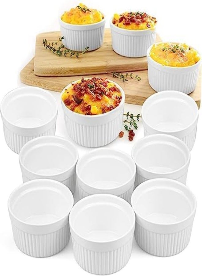 AKDC Lawei - Set Of 12 Porcelain Souffle Cups Muffin Cupcakes Pudding 3.5" - Image 3