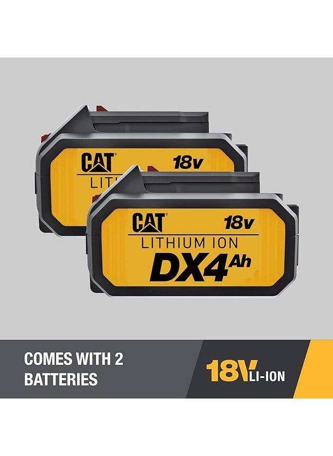 CATERPILLAR - Cat Dx21 4-In-1 Brushless Hammer Drill 22J Sds Plus Removable Chuck 0-1210Min Idle Speed And 0-5400Min Impact Rate 2 X 18V 40Ah Battery And Charger In Case - Image 1