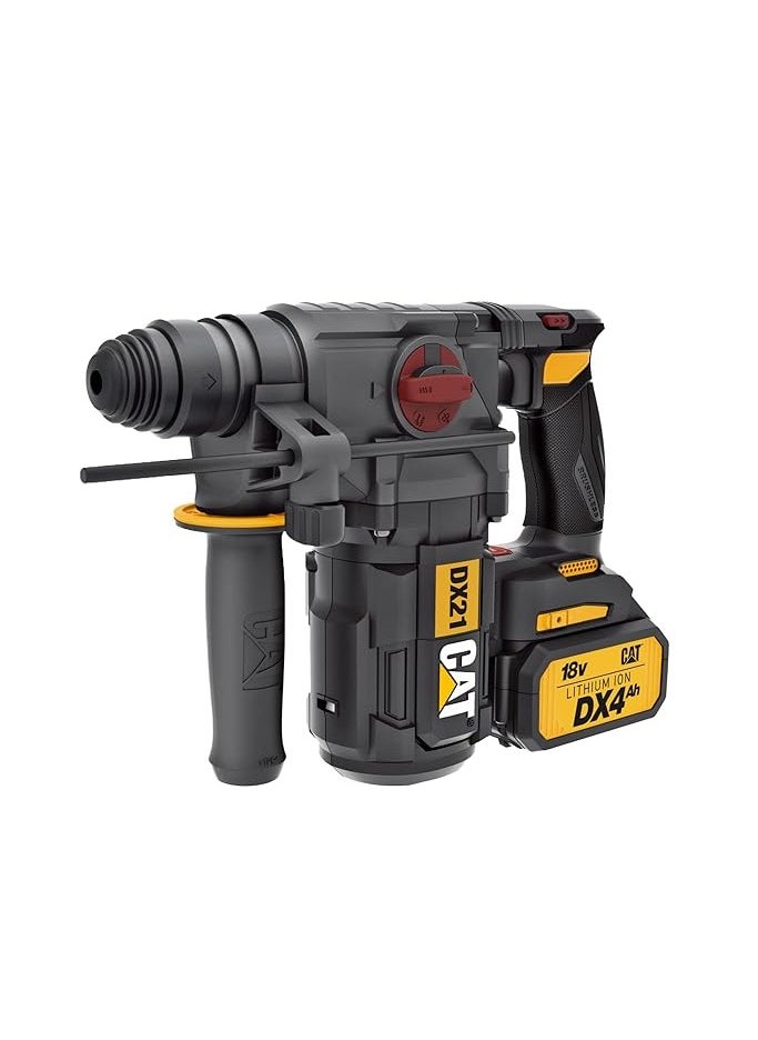 كاتربلر CAT DX21 4 في 1 مثقاب دوران بدون فرش، 22J، SDS بلس، مشدد قابل للفك، سرعة خمول من 0-1210دقيقة ومعدل تأثير من 0-5400دقيقة، 2 بطارية بقدرة 40 أمبير في الساعة وشاحن 18 فولت × 2، في حقيبة  - Image 3