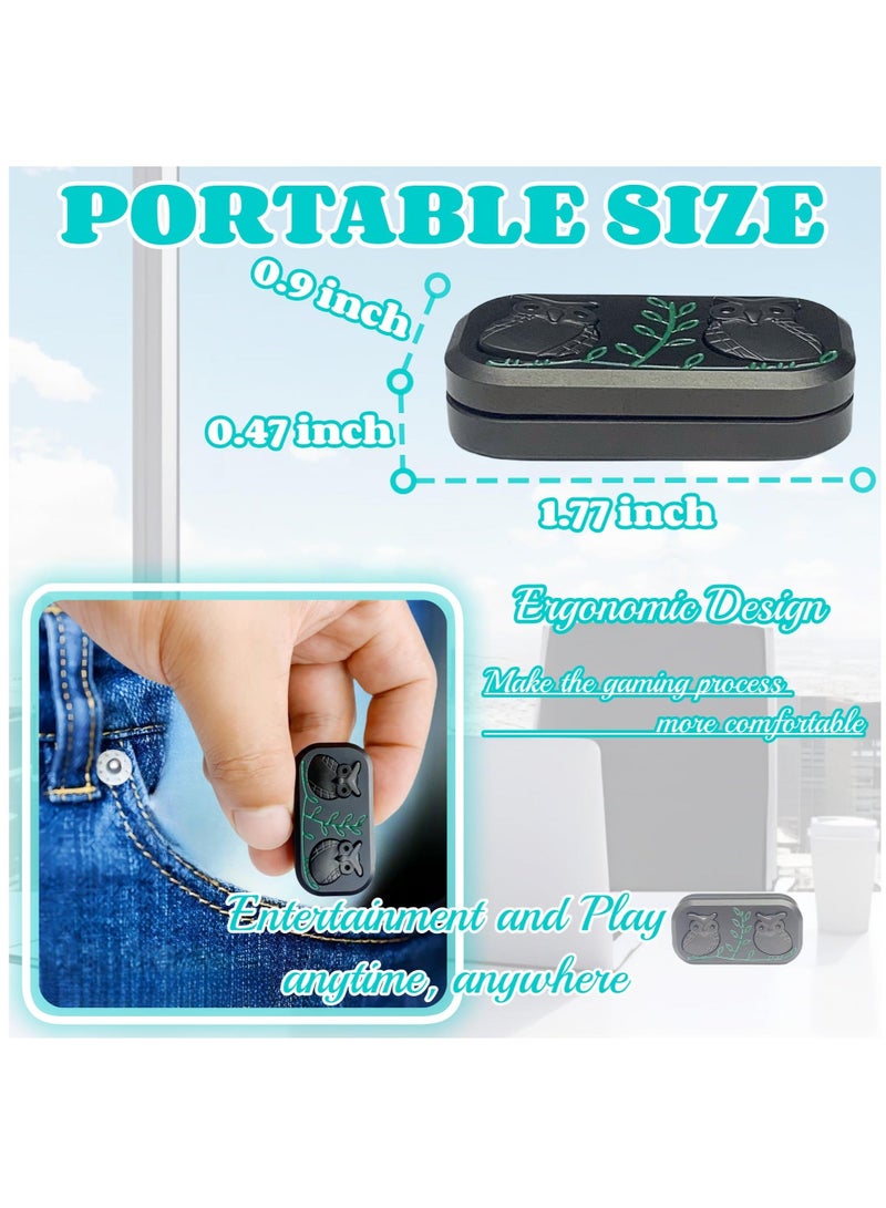 Y&D Decompression Metal Fidget Slider, New Men's EDC Hand Push Card Stress Relief Toys,Twig Sitting Owl Shape Design Toys,Office Desk Toys Gifts for Boyfriend and Father, Black - Image 3