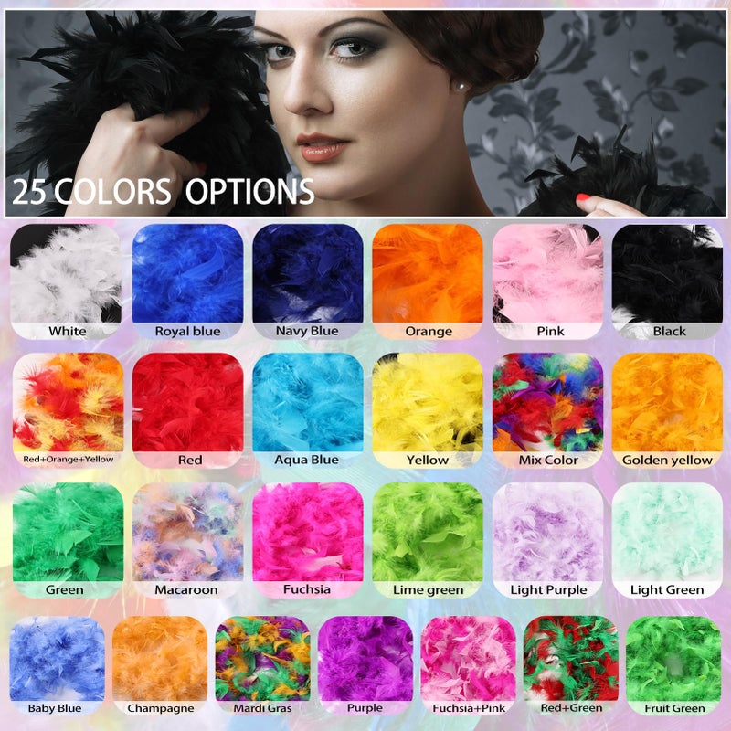 MAOFENG Chandelle Turkey Feather Boa 1.64 Yards 30g for Halloween Dancing Wedding Party DIY Craft Costume Decoration Feather Boa,Fuchsia Pink - Image 5