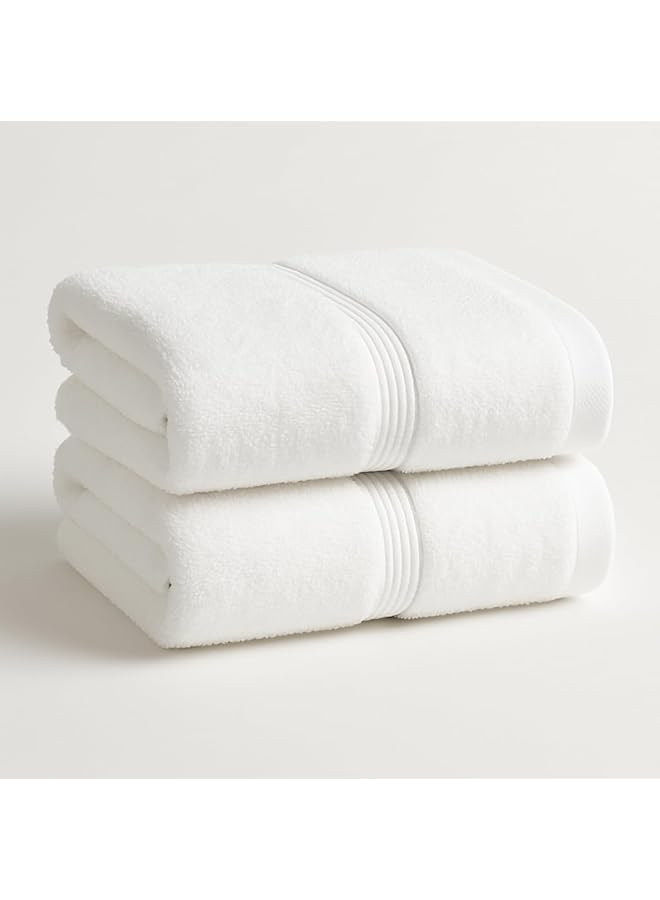 The Bros Bath towel | LUXURY PACK of 2 Perfect Towels for Bathroom, Gym, Spa & Hotel - 100% Cotton| Soft, Highly Absorbent | (70 x 140 cm) | Quick Dry Towels (white) - Image 1