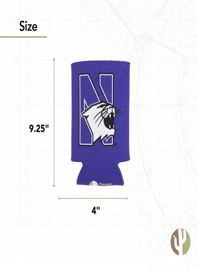 Desert Cactus Northwestern University Can Insulator NU Wildcats Beverage Cooler 1 Pack Foam 12oz Can Holder Single Sided (Design A) - Image 3
