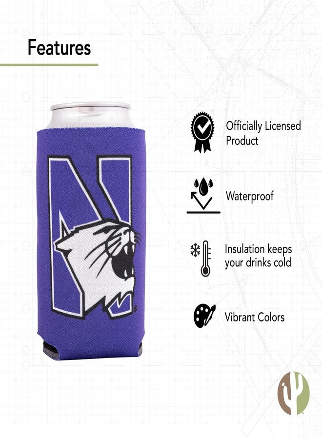 Desert Cactus Northwestern University Can Insulator NU Wildcats Beverage Cooler 1 Pack Foam 12oz Can Holder Single Sided (Design A) - Image 4