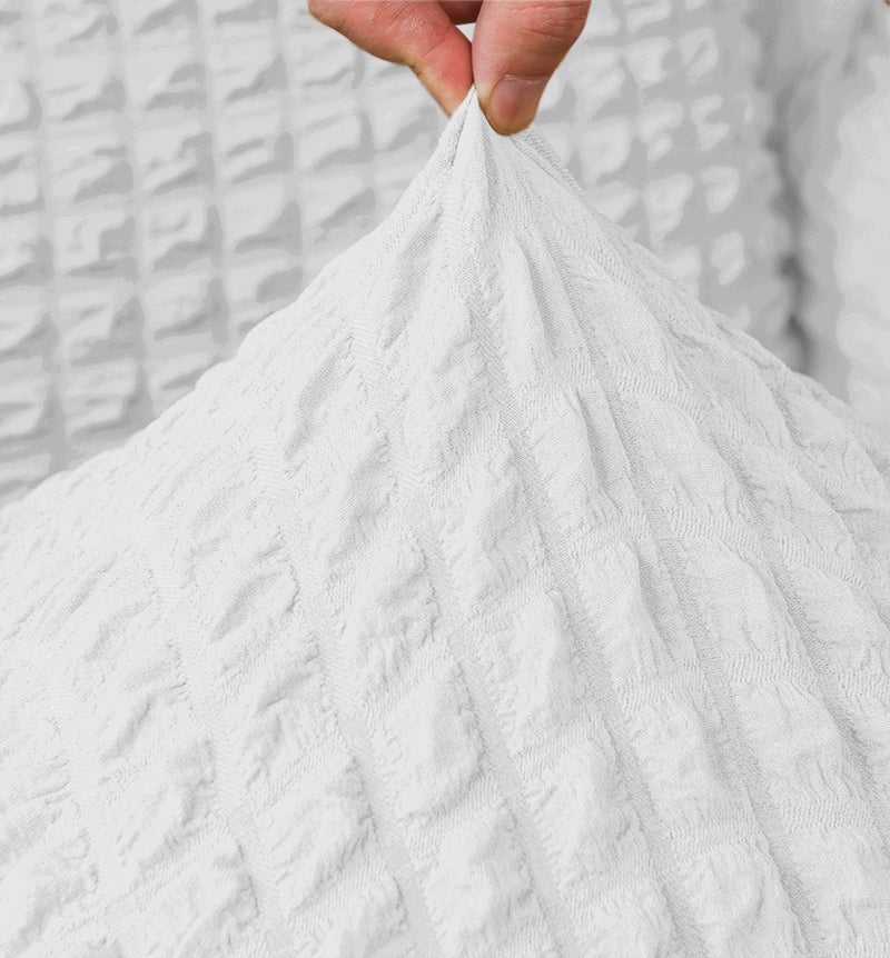 XMNTG Dining Room Chair Slipcovers 1-Piece Stretch White Dining Chair Covers Dorm Chair Cover Non Slip Washable Furniture Protector with Skirt Country Style for Hotel Ceremony Party (White) - Image 4