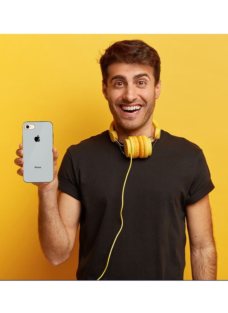 HICOOL - جراب لهاتف iPhone 8/7/SE 2022/SE 2020، جراب خلفي مقاوم للصدمات من مادة البولي كربونات الصلبة المطلية بالكهرباء، رفيع للغاية مع واقي شاشة من الزجاج المقوى مقاس 4.7 بوصة - Image 1