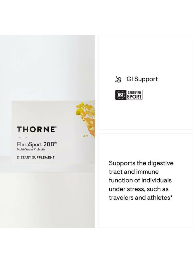 Thorne Research فلورا سبورت 20B - مكمل بروبيوتيك - يعزز دعم الهضم، صحة الأمعاء، وظيفة المناعة والإسهال أو الإمساك العرضي* - معتمد من NSF للرياضة - 30 كبسولة - 30 حصة - Image 4