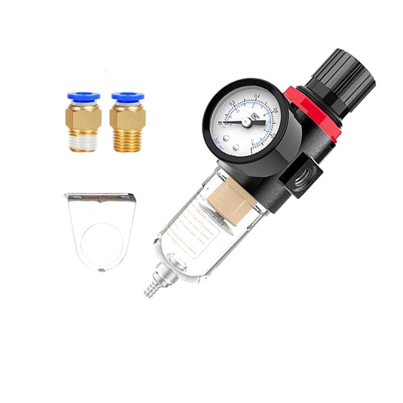 AFR-2000 1/4 Pneumatic Filter AFR2000 Filter Regulator Air Handling Unit Pressure Switch Pressure Gauge Suitable for with Accessories(AFR2000 with 8mm) - Image 1