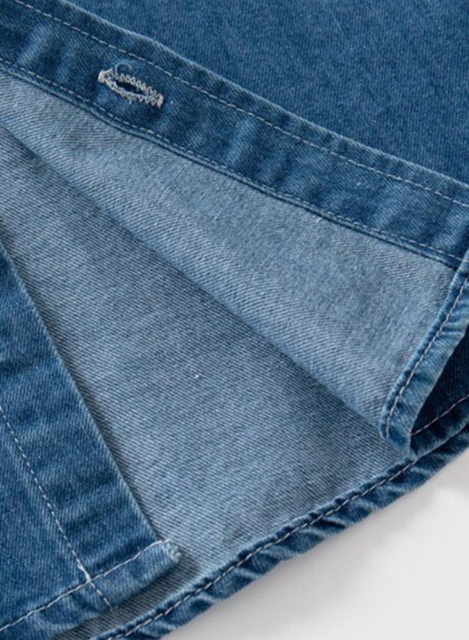 يونيكي Blue Collared Long Sleeve Solid Shirt - Image 5