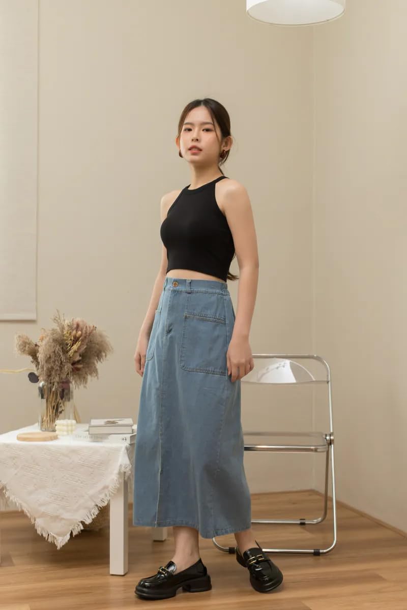 Celary Women’s Ribbed High Neck Sleeveless Crop Top - Soft Stretchable Tank Top for Casual Summer Wear - Image 3