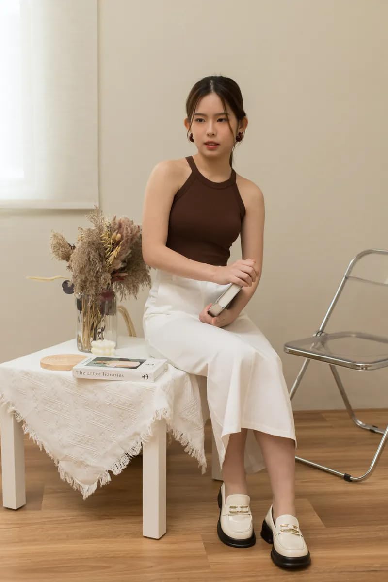 Celary Women’s Ribbed High Neck Sleeveless Crop Top - Soft Stretchable Tank Top for Casual Summer Wear - Image 5