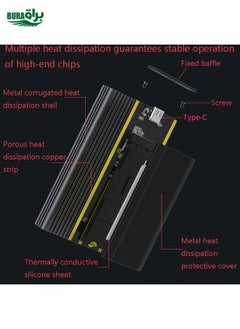 BURAQ M.2 NVME / NGFF Mobile Hard Disk Box TYPE-C3.1 Notebook External Solid State Drive Box, Style: PC280K NVME Single Cable  - Image 4