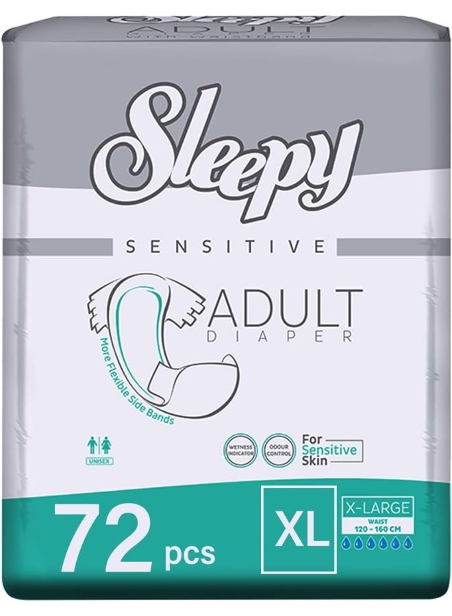 Sleepy Sensitive Adult Diapers - X-Large (72 pcs) - Image 1