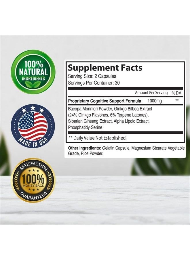 IDEAL PERFORMANCE - Reawaken Brain Boost Supplement for Memory Advanced Formula (60 Capsules) - Image 1