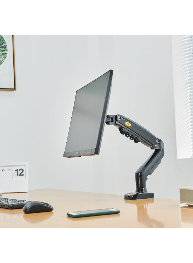 NB North Bayou F80 Premium Mechanical Spring Monitor Arm 17–30" | 2–9kg Load | Full Motion Tilt/Swivel/Rotate | Quick Release VESA | Clamp & Grommet | Black - Image 4