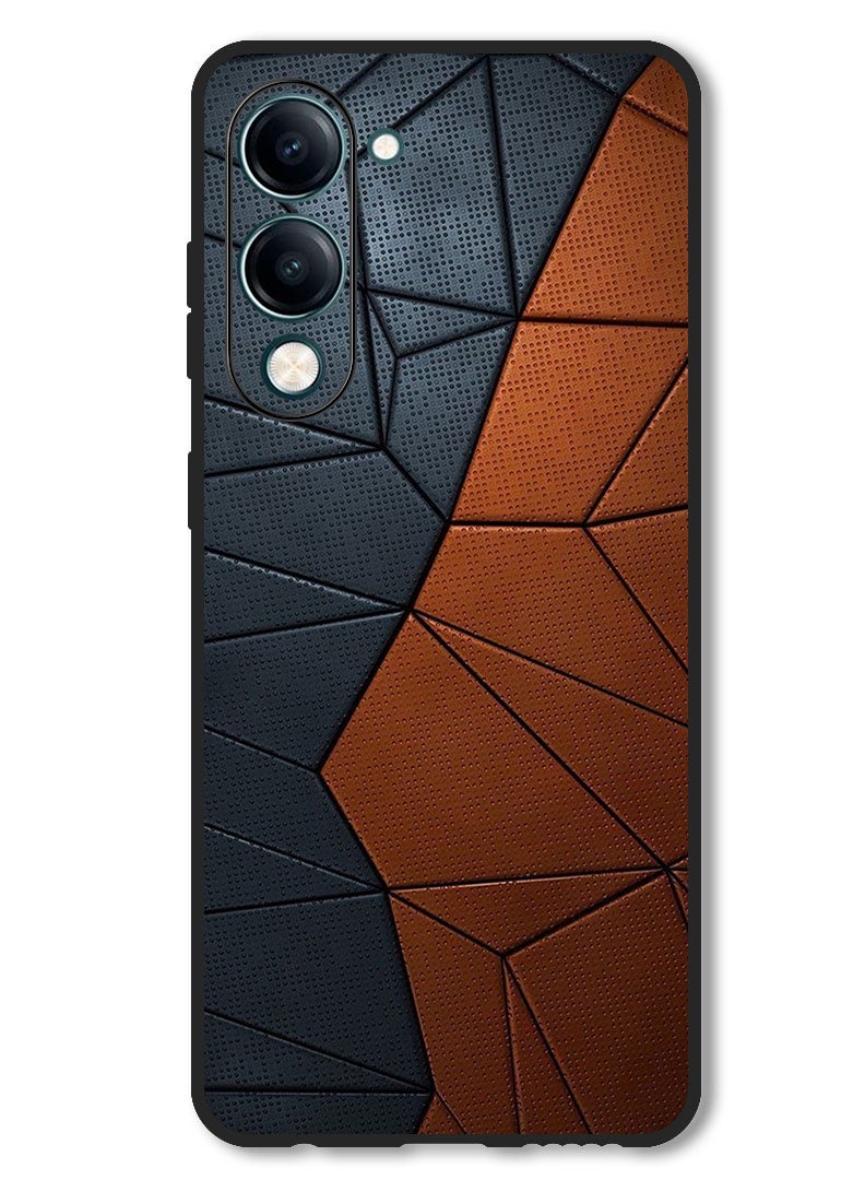 Theodor Case Compatible with Vivo Y29s Protection Shockproof Bumper Cover Black Brown Pattern - Image 1