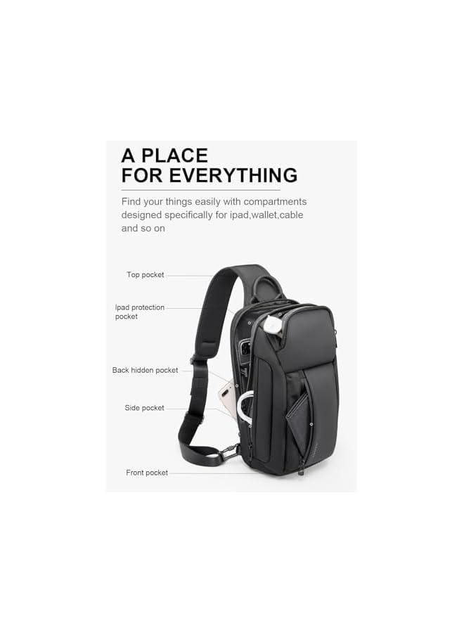 PROMASS Sling Bag Crossbody Shoulder Backpack For Men Women,Casual Rucksack For Hiking Daypack Waterproof Sling Chest Bag, Unisex Crossbody Bag For Travel And Hiking - Image 2