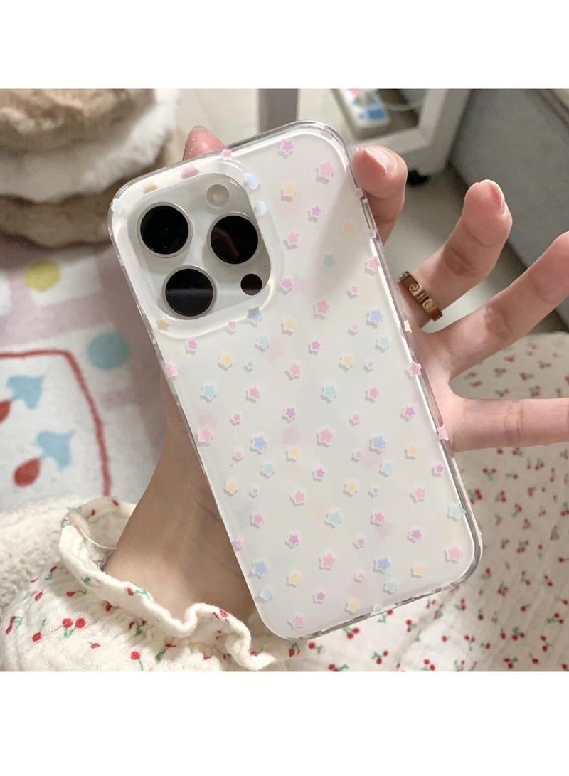 NIBEMINENT Colorful Stars Protective TPU Case Cover For IPhone 15