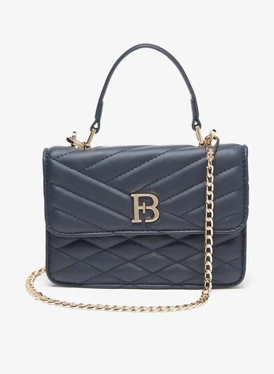 Flora Bella By Shoexpress Women Quilted Satchel Bag with Grab Handle and Chain Strap