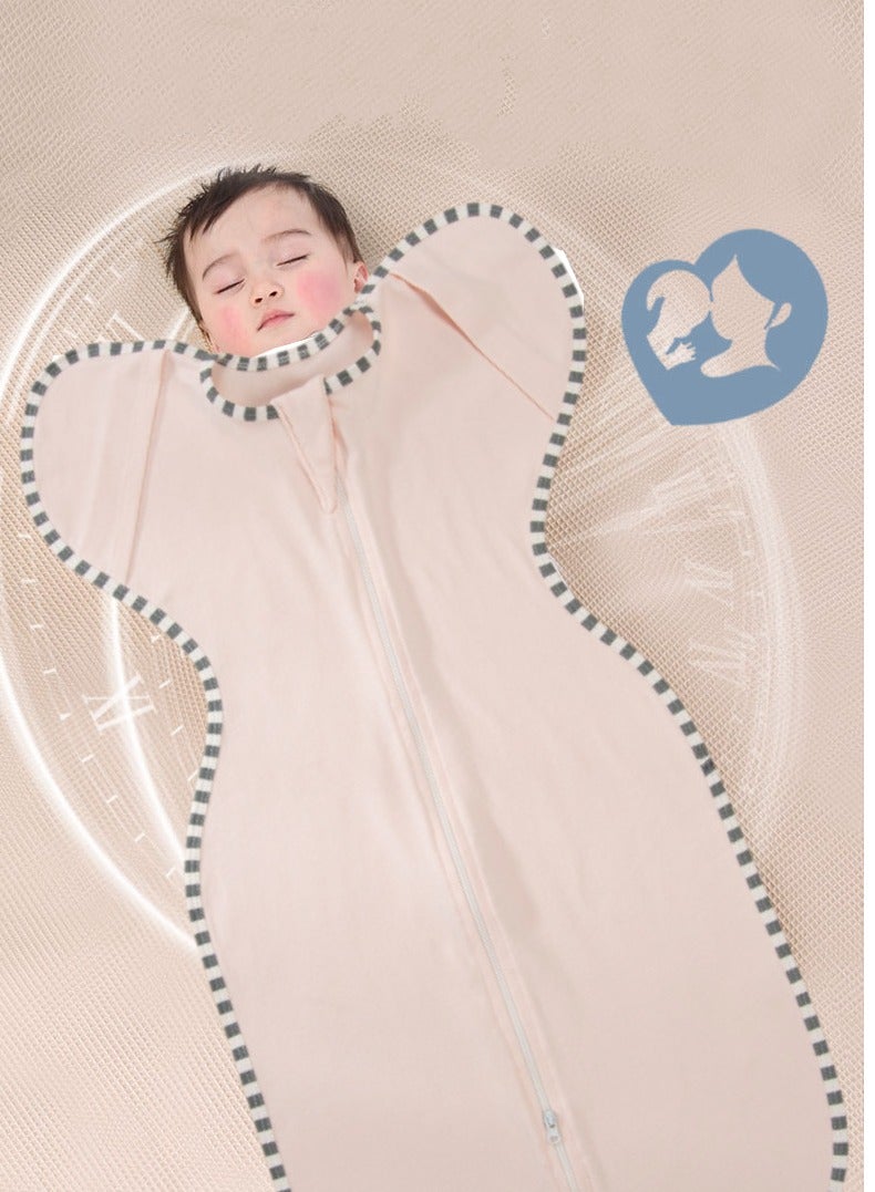 joybuy Baby Swaddle Wrap Size M, BABY Sleep Sack, Baby Sleeping Bag With Arms, Newborn Swaddle Blanket Wrap 2 Way Zipper Unise, Suitable For 3-9 Months Baby, Suitable for Baby 5-7.5kg（Pink）  - Image 1