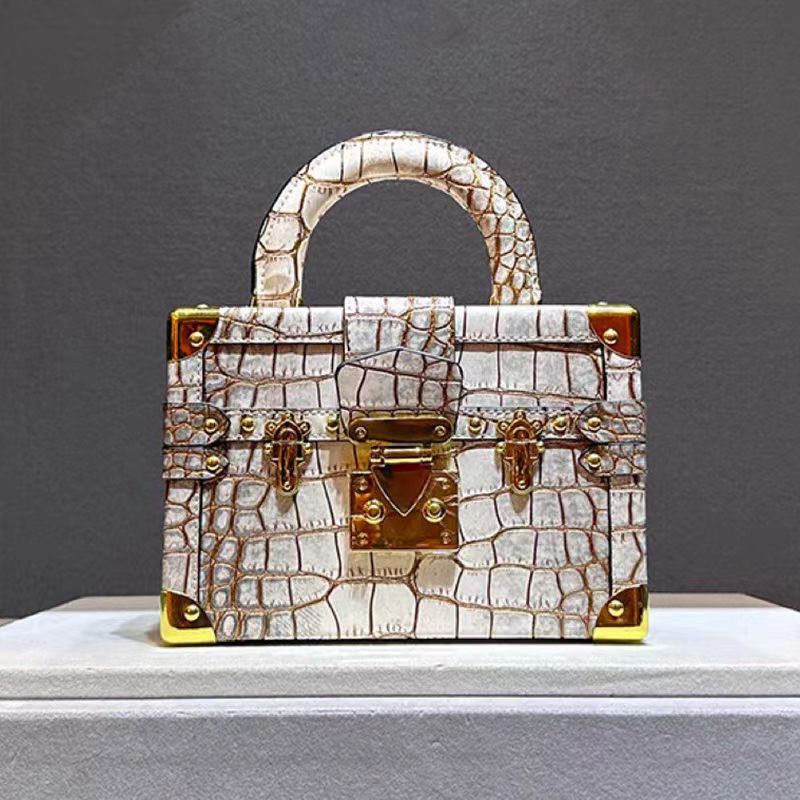 Special For High-End Light Luxury Niche Crocodile Snake Pattern Small Box Bag Portable Shoulder Crossbody Bag - Image 2