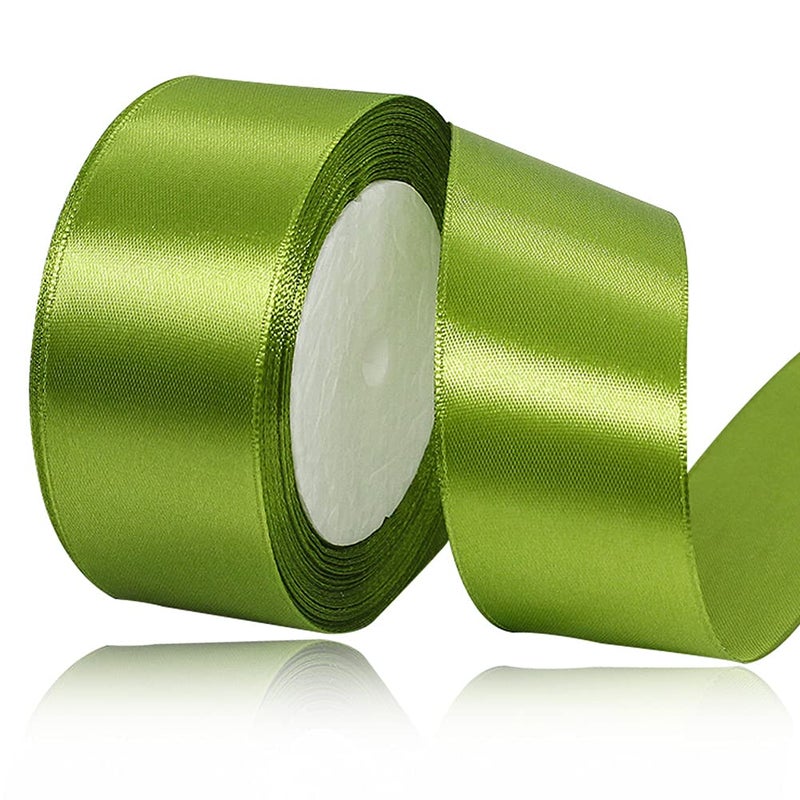 Solid Color Olive Green Satin Ribbon 112 Inches x 25 Yards Fabric Satin Ribbon for Gift Wrapping Crafts Hair Bows Making Wreath Wedding Party Decoration and Other Sewing Projects