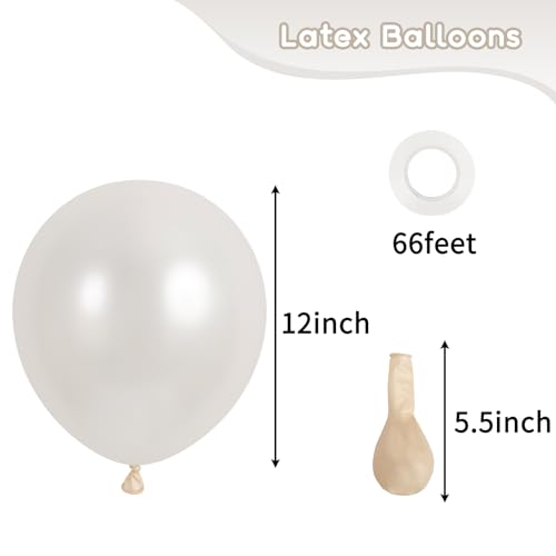 RUBFAC 120pcs Pearl White Balloons 12 Inches White Balloons, Bright Color Latex Party Ballons for Birthday Baby Shower Wedding Party Supplies Garland Arch Decoration - Image 2