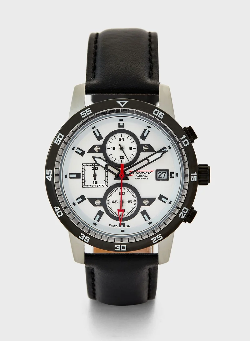 CRUISER Leather Strap Chronograph Watch for Men Best Price UAE
