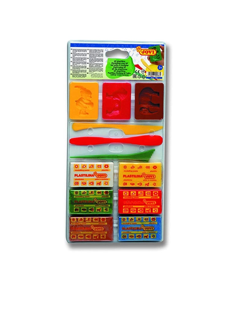Jovi Plastilina Modelling Clay Set–6x50g Bars with Clay Cutters and Tools,PLASTALINA,158 - Image 1