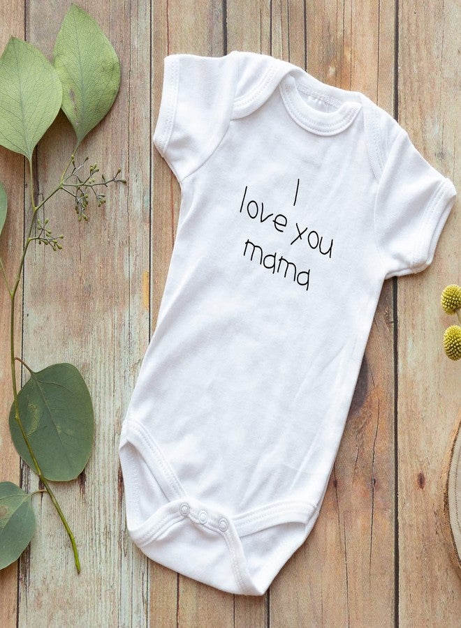 Printique Organic GOTS Certified Baby Onesie Unisex Bodysuit 0-18 months - For Mom (I Love You Mama, 0-3 Months) - Image 3