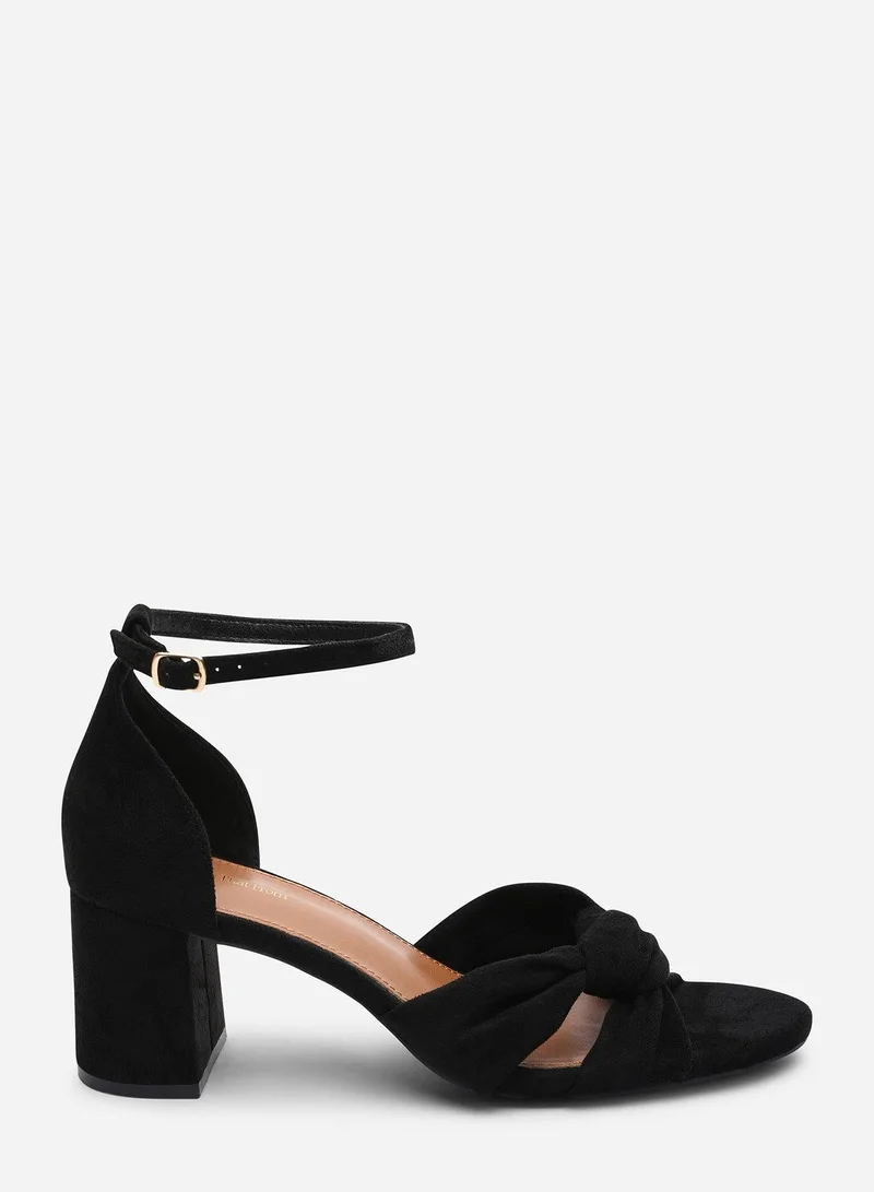 Where's That From Avelia Black Strappy Block Heel Sandal